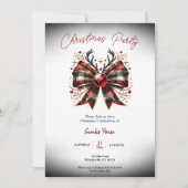 Kerst Plaid Bow Party Kaart (Voorkant)