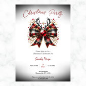 Kerst Plaid Bow Party Kaart