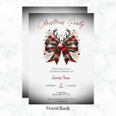 Kerst Plaid Bow Party Kaart