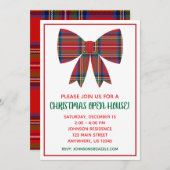 Kerst Plaid Bow Party Uitnodigingen (Voorkant / Achterkant)