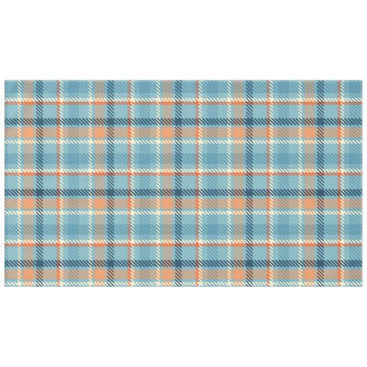 Kerst Plaid Check blauw beige wit patroon Tafelkleed (Voorkant (Horizontaal))