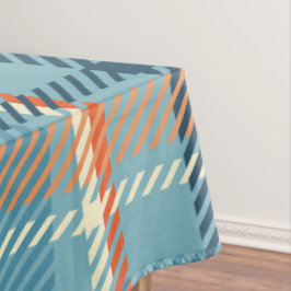 Kerst Plaid Check blauw beige wit patroon Tafelkleed