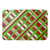 Kerst Plaid Diagonal in rood, groen en wit Badmat (Voorkant)