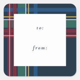 Kerst plaid eenvoudig te kopen van vakantie cadeau vierkante sticker