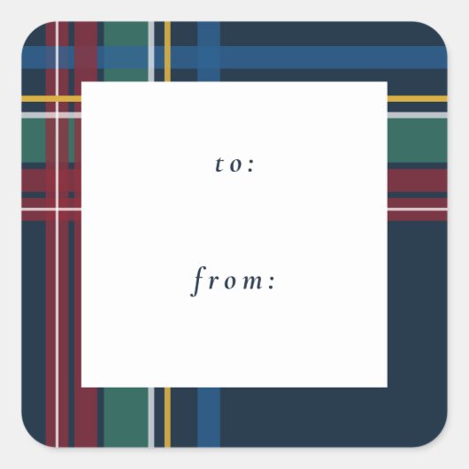 Kerst plaid eenvoudig te kopen van vakantie cadeau vierkante sticker (Voorkant)