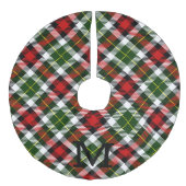 Kerst Plaid Familie Monogram Initiaal Feestelijk Imitatie Linnen Kerstboom Kleed (Voorkant)