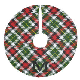 Kerst Plaid Familie Monogram Initiaal Feestelijk Imitatie Linnen Kerstboom Kleed