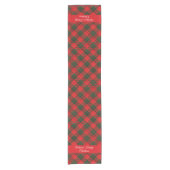 Kerst Plaid familienaam of aangepaste tekst Korte Tafelloper (Voorkant)
