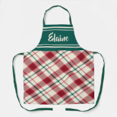 Kerst Plaid Feestelijke Vakantie Naam Schort (Voorkant)