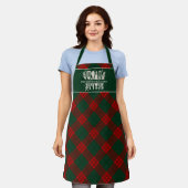 Kerst Plaid Gepersonaliseerde Rustieke Country Sch Schort (Gedragen)