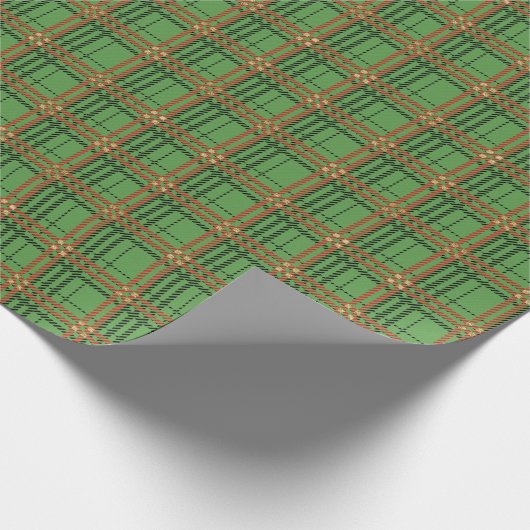  Kerst Plaid Groen en Rood Cadeaupapier (Hoek)