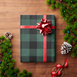 Kerst Plaid Groene Winter Flanel Rustiek Cadeaupapier