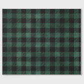 Kerst Plaid Groene Winter Flanel Rustiek Cadeaupapier (Vlak)