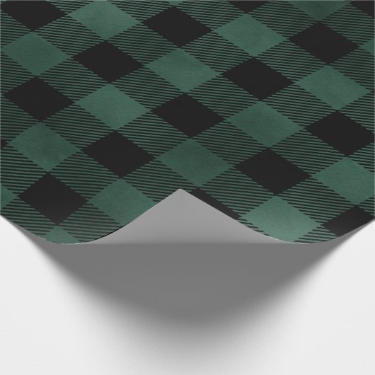 Kerst Plaid Groene Winter Flanel Rustiek Cadeaupapier (Hoek)