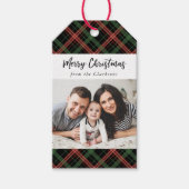 Kerst Plaid Kerst Foto Gift Label Cadeaulabel (Voorkant)