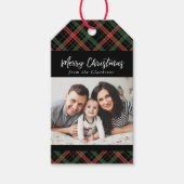 Kerst Plaid Kerst Foto Gift Label Cadeaulabel (Voorkant)