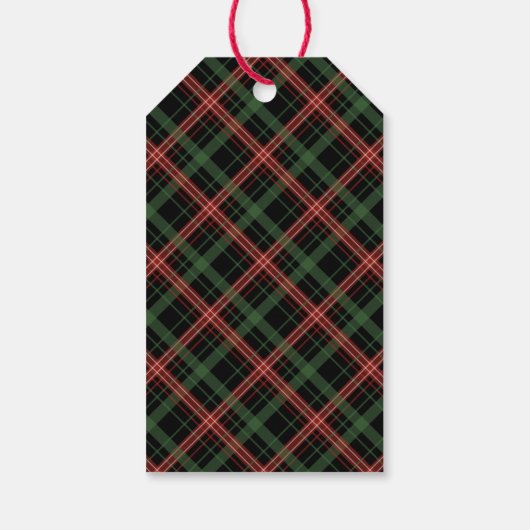 Kerst Plaid Kerst Foto Gift Label Cadeaulabel (Achterkant)