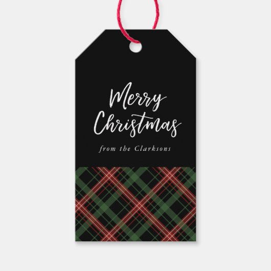 Kerst Plaid, Kerst Gift Label Cadeaulabel (Voorkant)