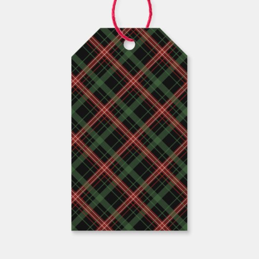 Kerst Plaid, Kerst Gift Label Cadeaulabel (Achterkant)