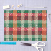 Kerst Plaid Linnen Tissuepapier (Craft)