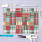 Kerst Plaid Linnen Tissuepapier (Craft)
