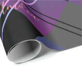 Kerst Plaid Modern Paarse Cadeaupapier (Rol Hoek)