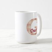 Kerst plaid monogram gepersonaliseerd koffiemok (Voorkant rechts)