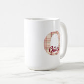 Kerst plaid monogram gepersonaliseerd koffiemok (Voorkant rechts)