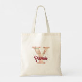 Kerst plaid monogram gepersonaliseerd tote bag (Achterkant)
