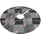 Kerst Plaid Monogram Grijs Zwart Roze Kerstboom Rok (Gekanteld)