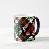 Kerst Plaid Monogram Initiaal Feestelijke vakantie Magische Mok (Voorkant rechts)
