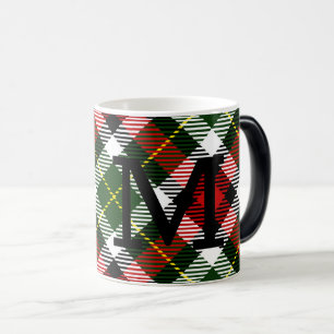 Kerst Plaid Monogram Initiaal Feestelijke vakantie Magische Mok