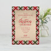 Kerst Plaid Party Kaart (Staand voorkant)