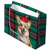 Kerst Plaid Pembroke Welsh Corgi Dog Holiday Groot Cadeauzakje (Voorkant Gekanteld)
