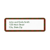 Kerst Plaid Retouradres Labels (Voorkant)