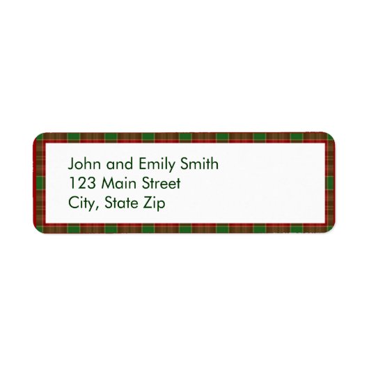 Kerst Plaid Retouradres Labels (Voorkant)