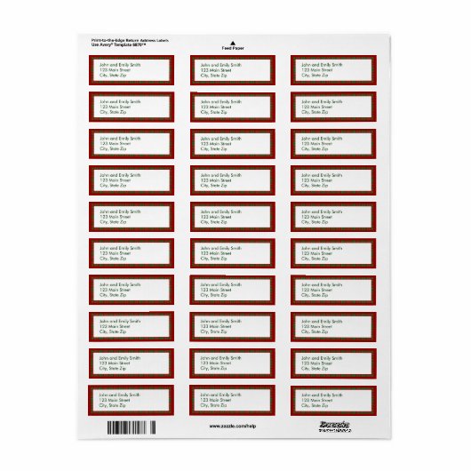 Kerst Plaid Retouradres Labels (Full Sheet)