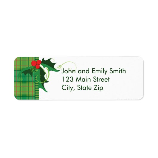 Kerst Plaid Retouradres Labels (Voorkant)