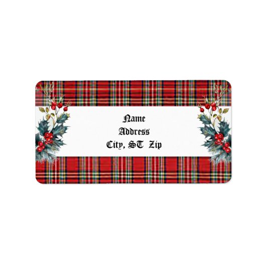 Kerst Plaid Retouradres Labels (Voorkant)