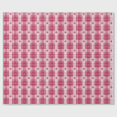 Kerst Plaid - Rood en Wit met Poinsettia Cadeaupapier (Vlak)