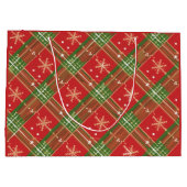 Kerst Plaid Rood Groen Goud Groot Cadeauzakje (Achterkant)