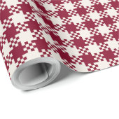 Kerst Plaid Rood Witte Gingham Geruite Patroon Cadeaupapier (Rol Hoek)