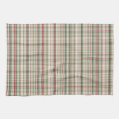 Kerst Plaid - rustig groen rood ivoor Theedoek (Horizontaal)