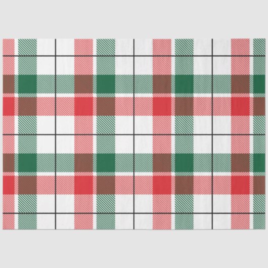 Kerst Plaid Serie Design 7 Tissuepapier (Voorkant)