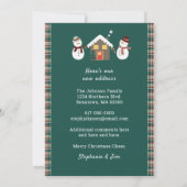 Kerst Plaid Sneeuwmannen Vakantie Nieuw Huis Verhu Aankondiging (Achterkant)