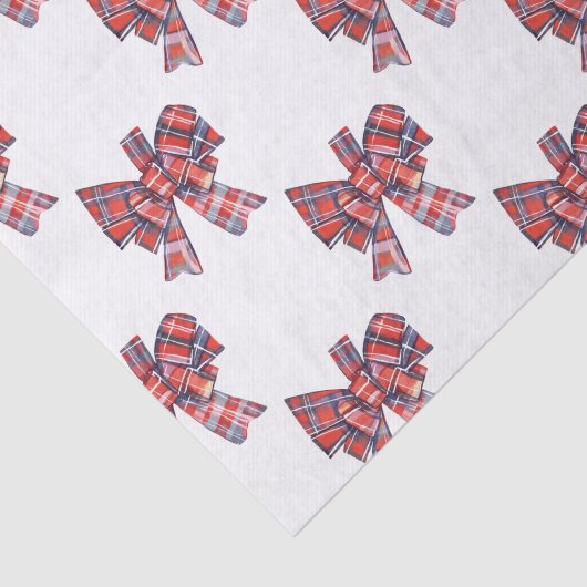 Kerst Plaid Tartan Bow Tissuepapier (Detail)