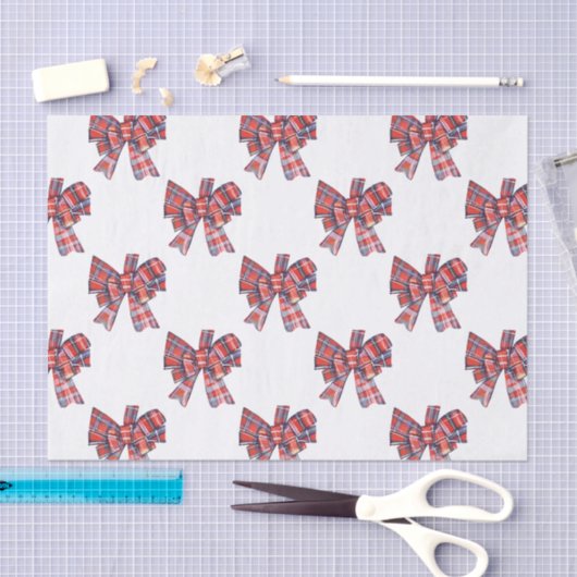 Kerst Plaid Tartan Bow Tissuepapier (Craft)