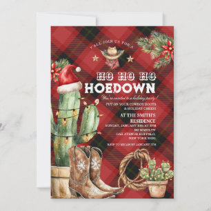 Kerst Plaid Vakantie Hoedown Cowboy Western Kaart