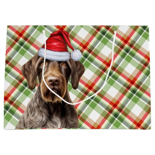 Kerst Plaid Wirehaired Pointer Hondenliefhebber Groot Cadeauzakje (Voorkant)