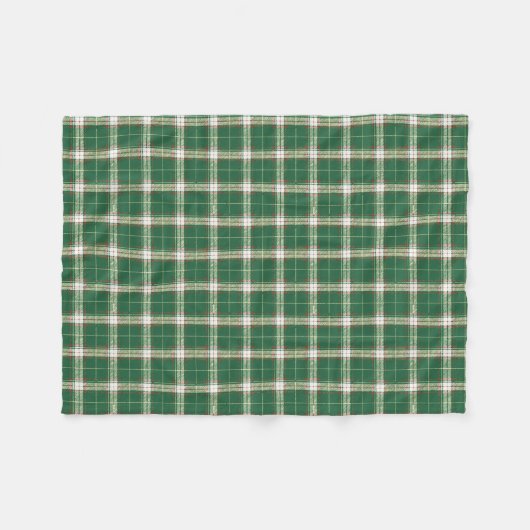 Kerst Plaid wit, groen, goud Fleece Deken (Voorkant (Horizontaal))